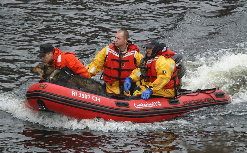 Matthew Zarrella performing water search training
